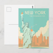 standbeeld van de stad New York Briefkaart (Voorkant / Achterkant)