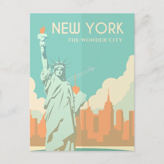  standbeeld van de stad New York Briefkaart (Voorkant)