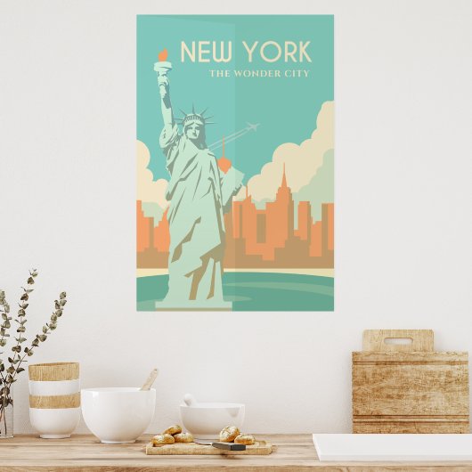  standbeeld van de stad New York Poster (Keuken)