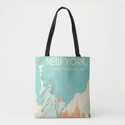 standbeeld van de stad New York Tote Bag (Voorkant)
