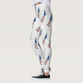 Standbeeld van de Vrijheid 4 juli Glitter Leggings (Links)