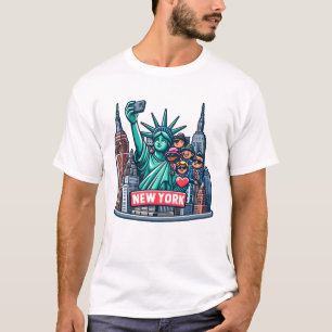 Standbeeld van de Vrijheid maakt selfie T-shirt