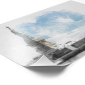 Standbeeld van de Vrijheid Manhattan Skyline Foto  Foto Afdruk (Hoek)