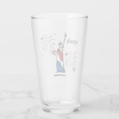 Standbeeld van de Vrijheid met Vuurwerk 250e Onafh Glas (Achterkant)