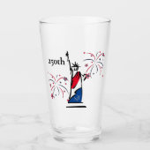 Standbeeld van de Vrijheid met Vuurwerk 250e Onafh Glas (Voorkant)