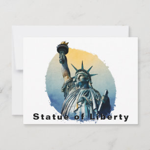 Standbeeld van de Vrijheid, New York Aquarel  Briefkaart