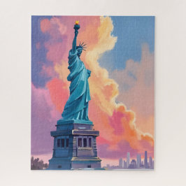 Standbeeld van de Vrijheid New York City Aquarel Legpuzzel