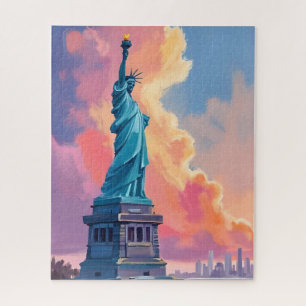 Standbeeld van de Vrijheid New York City Aquarel Legpuzzel
