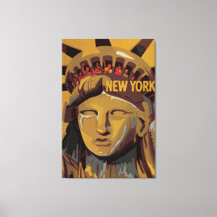 Standbeeld van de Vrijheid - New York City Canvas Afdruk