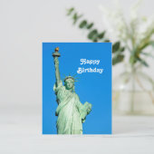 Standbeeld van de Vrijheid New York Foto Verjaarda Briefkaart (Staand voorkant)