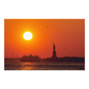Standbeeld van de Vrijheid, New York Harbor, NY, U Foto Afdruk