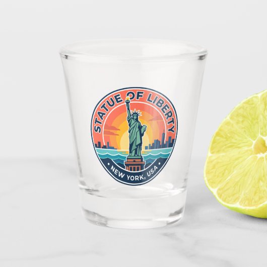 Standbeeld van de Vrijheid New York Shot Glas (Voorkant)