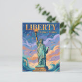 Standbeeld van de Vrijheid New York State Briefkaart (Staand voorkant)