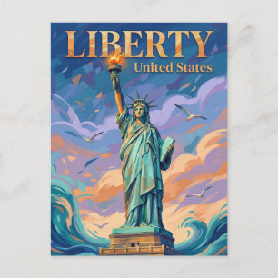 Standbeeld van de Vrijheid New York State Briefkaart