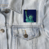 Standbeeld van de Vrijheid, New York, VS 5 Vierkante Button 5,1 Cm (In situ)