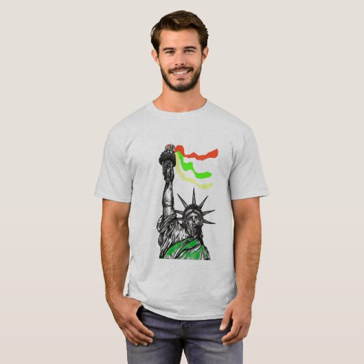 standbeeld van de vrijheid rasta t-shirt (Voorkant volledig)