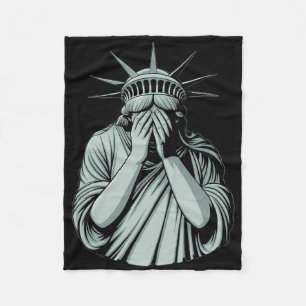 Standbeeld van de Vrijheid Treurig Amerika  Fleece Deken