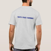 Standbeeld van de Vrijheid, waarheid vrede & harmo T-shirt (Achterkant)