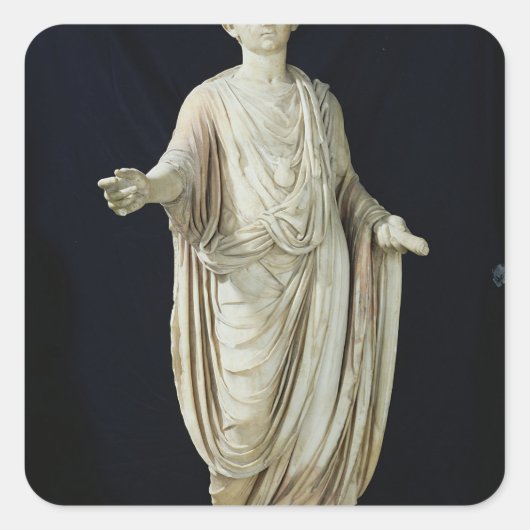 standbeeld van een kind vierkante sticker (Voorkant)