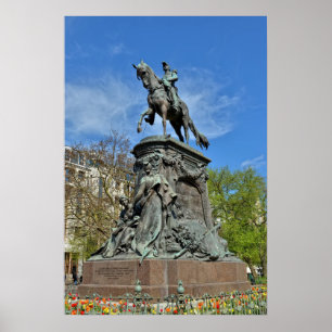 Standbeeld van generaal Faidherbe, Lille, Frankrij Poster