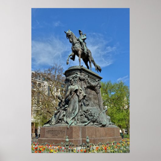 Standbeeld van generaal Faidherbe, Lille, Frankrij Poster (Voorkant)