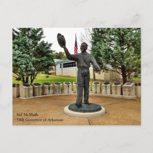 Standbeeld van gouverneur Sid McMath in Arkansas Briefkaart (Voorkant)