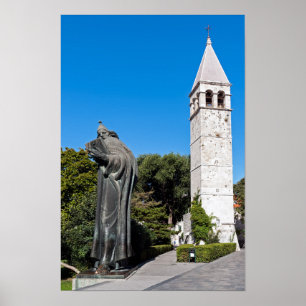 Standbeeld van Gregory van Nin in Split - Dalmatië Poster