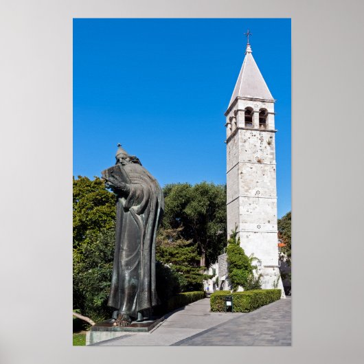 Standbeeld van Gregory van Nin in Split - Dalmatië Poster (Voorkant)
