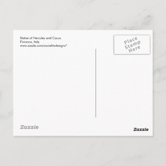 Standbeeld van Hercules en Cacus, Briefkaart van F (Achterkant)