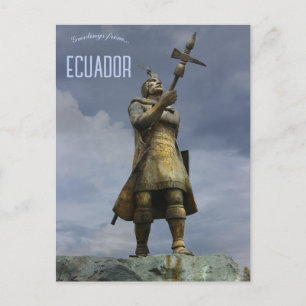 Standbeeld van Huyna Cápac Cuenca Ecuador Briefkaart
