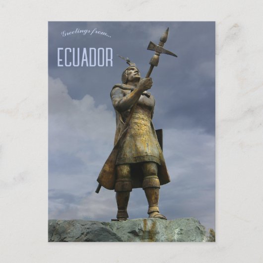 Standbeeld van Huyna Cápac Cuenca Ecuador Briefkaart (Voorkant)