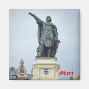 Standbeeld van Jacob van Artevelde in Gent, België Magneet