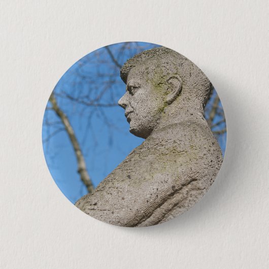 Standbeeld van John F. Kennedy in Bonn Ronde Button 5,7 Cm (Voorkant)