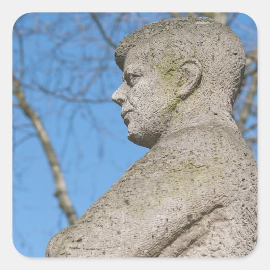 Standbeeld van John F. Kennedy in Bonn Vierkante Sticker (Voorkant)