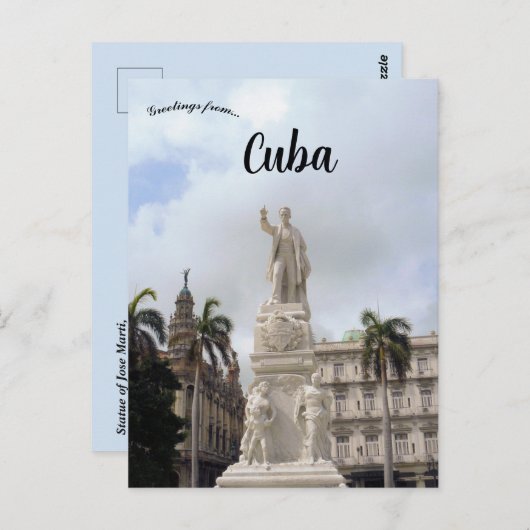 Standbeeld van José Martí in Havana Briefkaart (Voorkant / Achterkant)