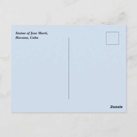 Standbeeld van José Martí in Havana Briefkaart (Achterkant)