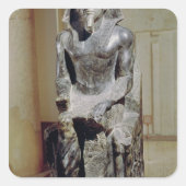 standbeeld van Khafre Vierkante Sticker (Voorkant)