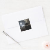 Standbeeld van Koning Kralja Tomislava in silhouet Vierkante Sticker (Envelop)