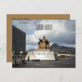 Standbeeld van koning Sejong Seoul Zuid-Korea Briefkaart (Voorkant / Achterkant)