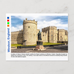 Standbeeld van Koningin Victoria buiten Windsor Ca Briefkaart