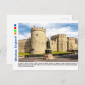 Standbeeld van Koningin Victoria buiten Windsor Ca Briefkaart (Voorkant / Achterkant)
