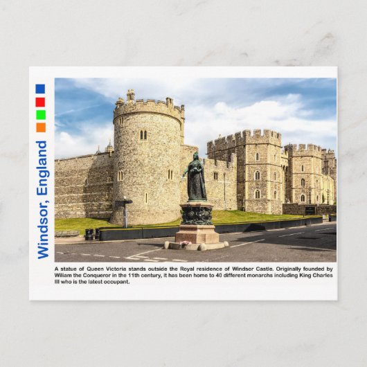 Standbeeld van Koningin Victoria buiten Windsor Ca Briefkaart (Voorkant)
