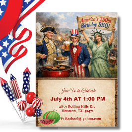 Standbeeld van Liberty America's 250ste BBQ Kaart