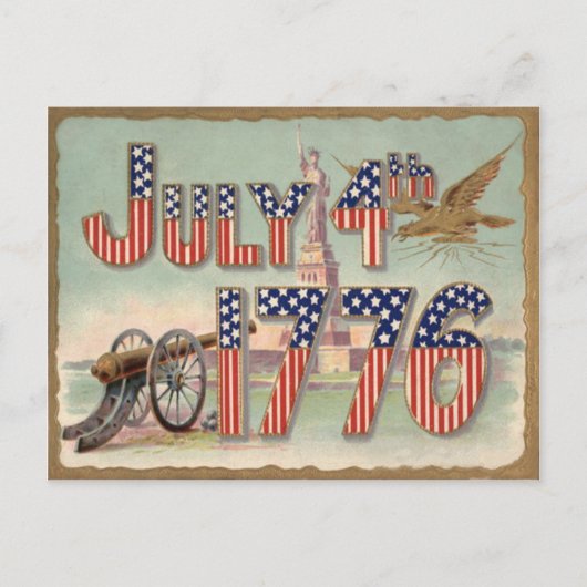 Standbeeld van Liberty Cannon Stars & Stripes Briefkaart (Voorkant)