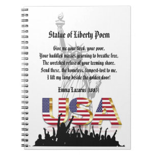 Standbeeld van Liberty Gedicht, Een Natie van Immi Notitieboek