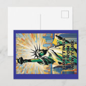Standbeeld van Liberty Greeting Briefkaart (Voorkant / Achterkant)