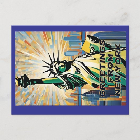 Standbeeld van Liberty Greeting Briefkaart (Voorkant)