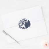 Standbeeld van Liberty Hail Liberty Ronde Sticker (Envelop)
