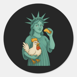 Standbeeld Van Liberty Kip Taco Trump Altijd Kip Ronde Sticker