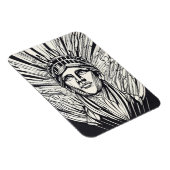 Standbeeld van Liberty Modern Lijnkunst Afdruk Magneet (Rechterzijde)